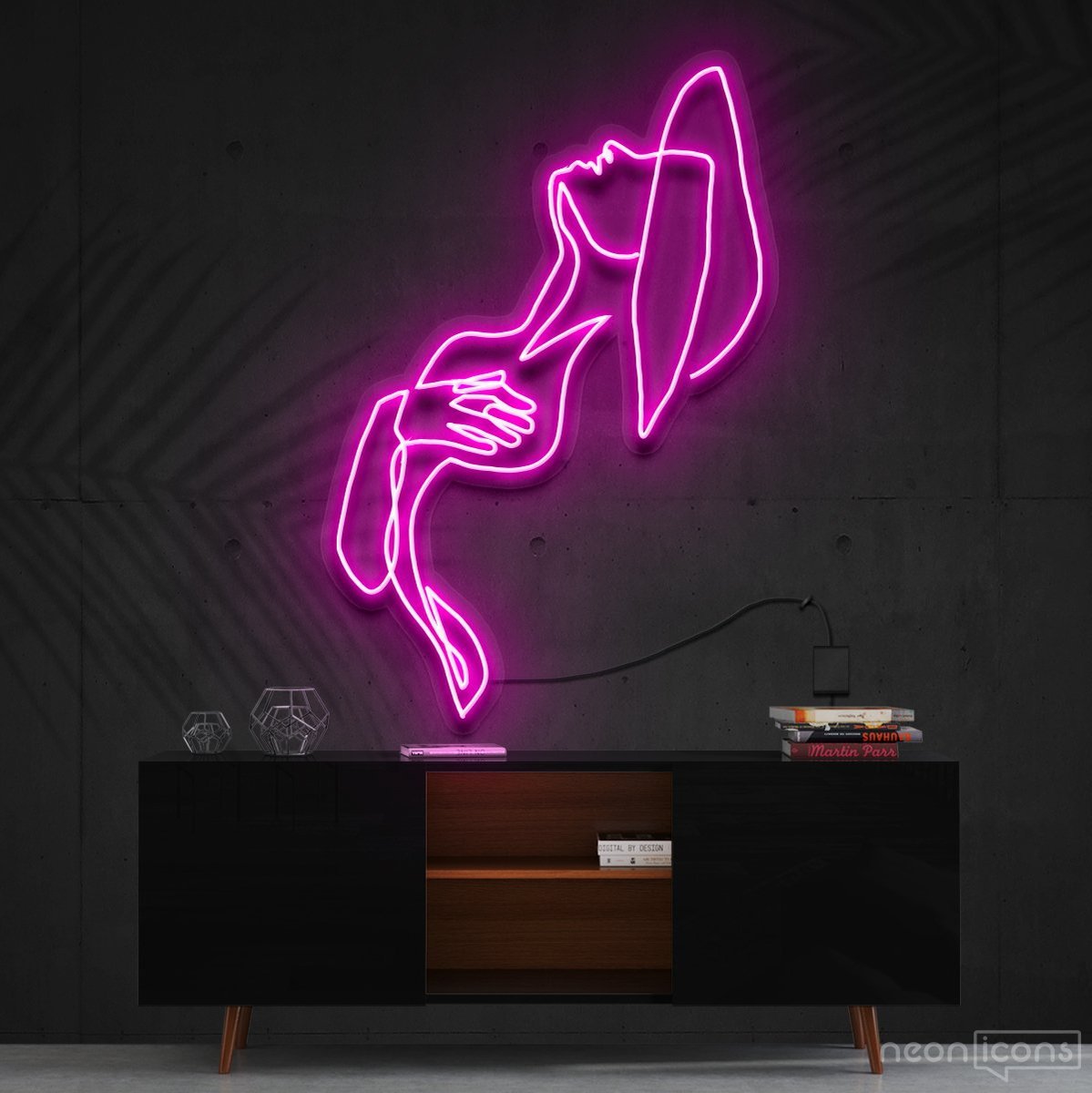 "Feeling Thyself" Neon Sign 90cm (3ft) / Pink / Cut to Shape by Neon Icons