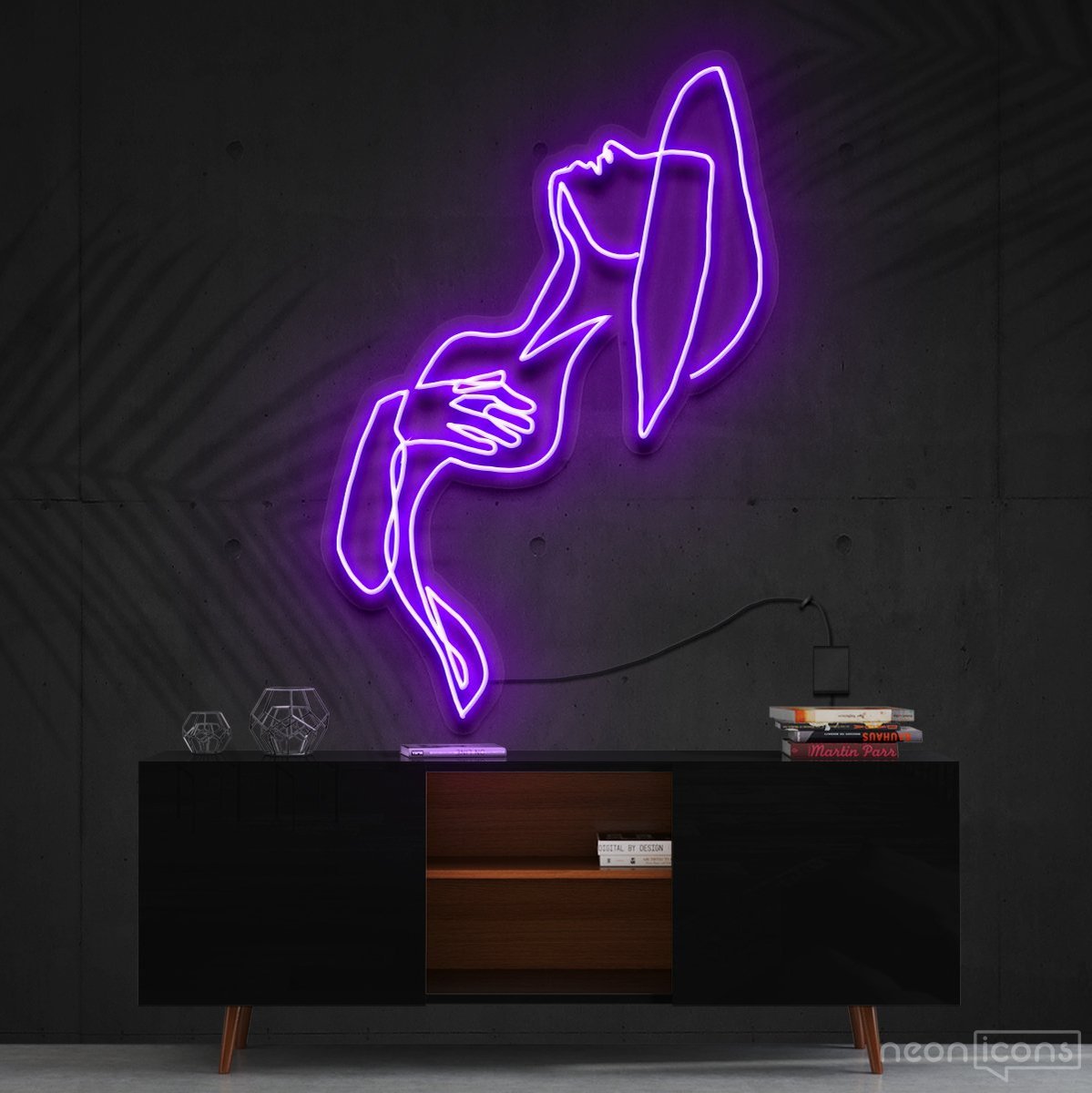 "Feeling Thyself" Neon Sign 90cm (3ft) / Purple / Cut to Shape by Neon Icons