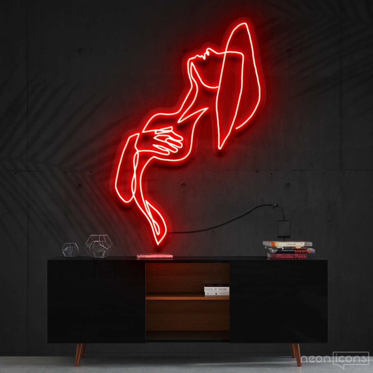 "Feeling Thyself" Neon Sign 90cm (3ft) / Red / Cut to Shape by Neon Icons