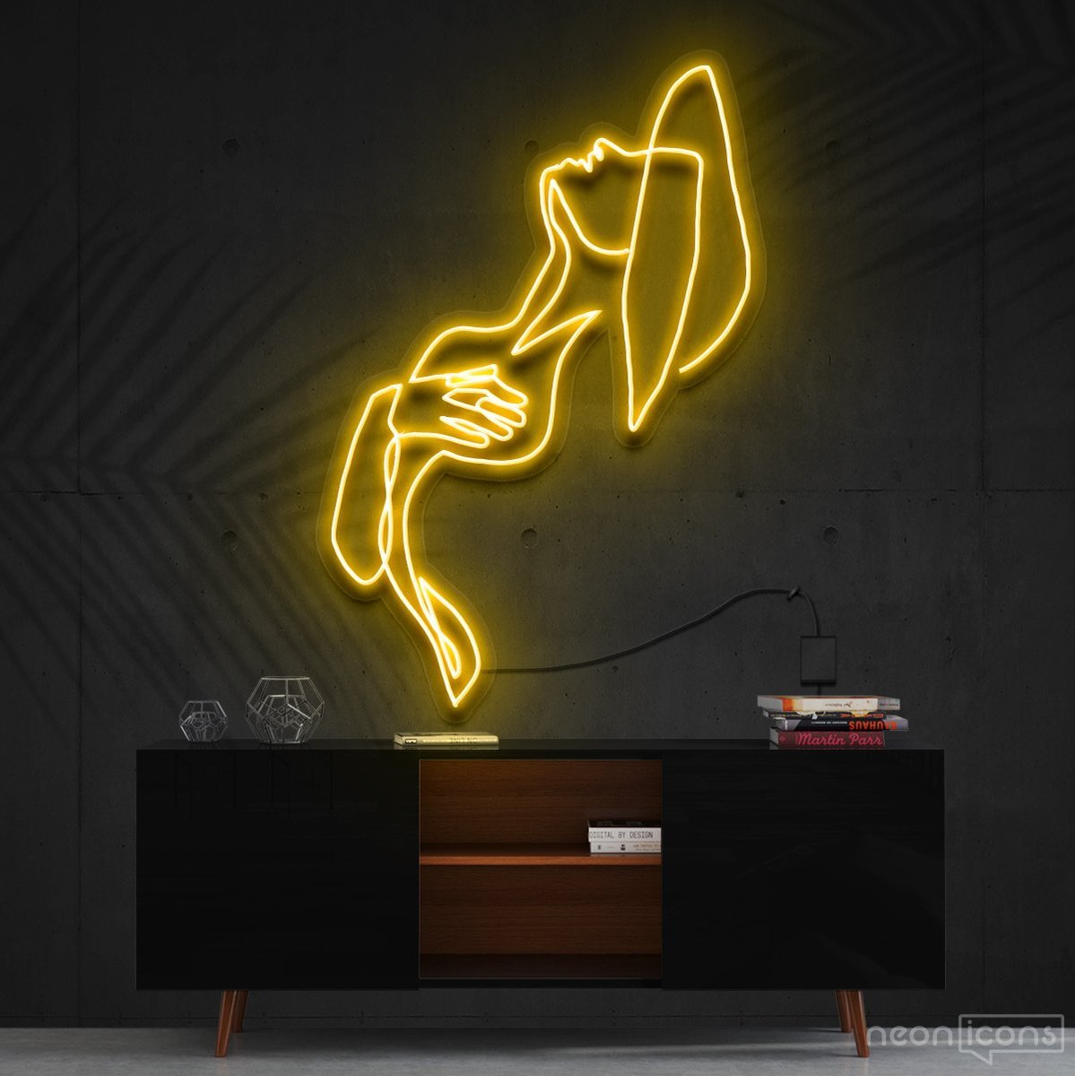 "Feeling Thyself" Neon Sign 90cm (3ft) / Yellow / Cut to Shape by Neon Icons