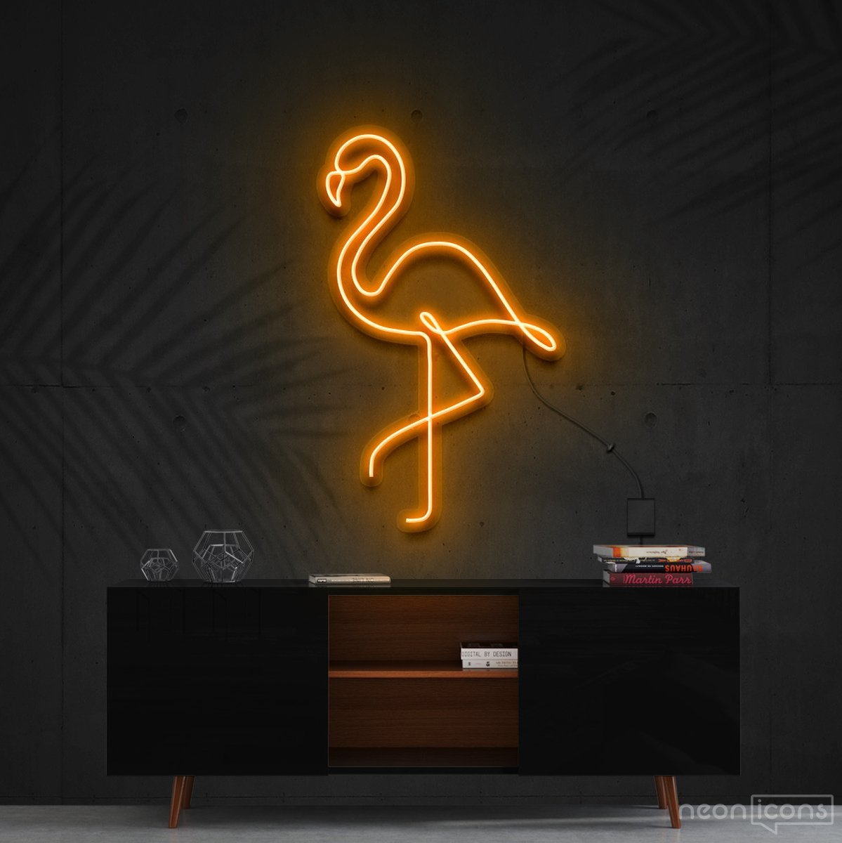 "Flamingo" Neon Sign 60cm (2ft) / Orange / Cut to Shape by Neon Icons
