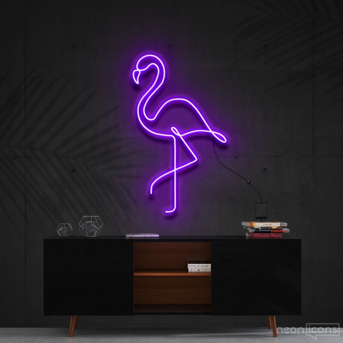 "Flamingo" Neon Sign 60cm (2ft) / Purple / Cut to Shape by Neon Icons