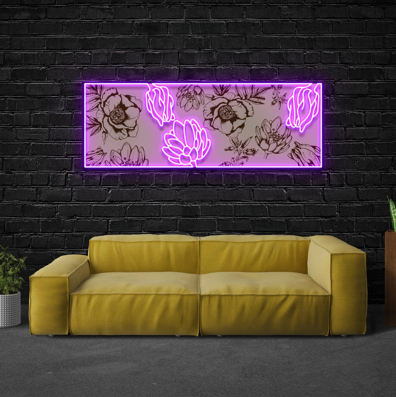 "Flower Wall V1" Neon x Acrylic Artwork by Neon Icons