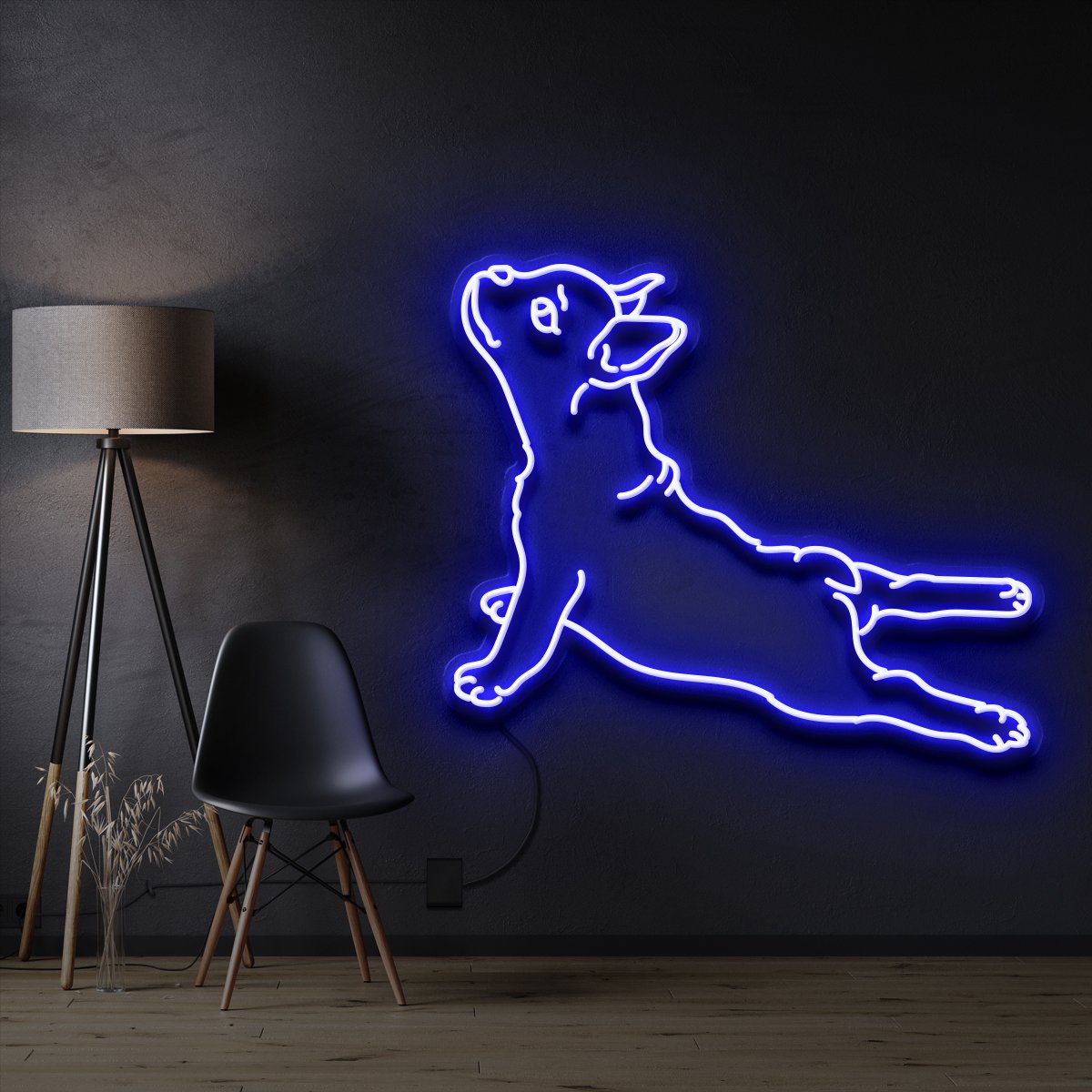 "French Bulldog" Pet Neon Sign 60cm / Blue / Cut to Shape by Neon Icons