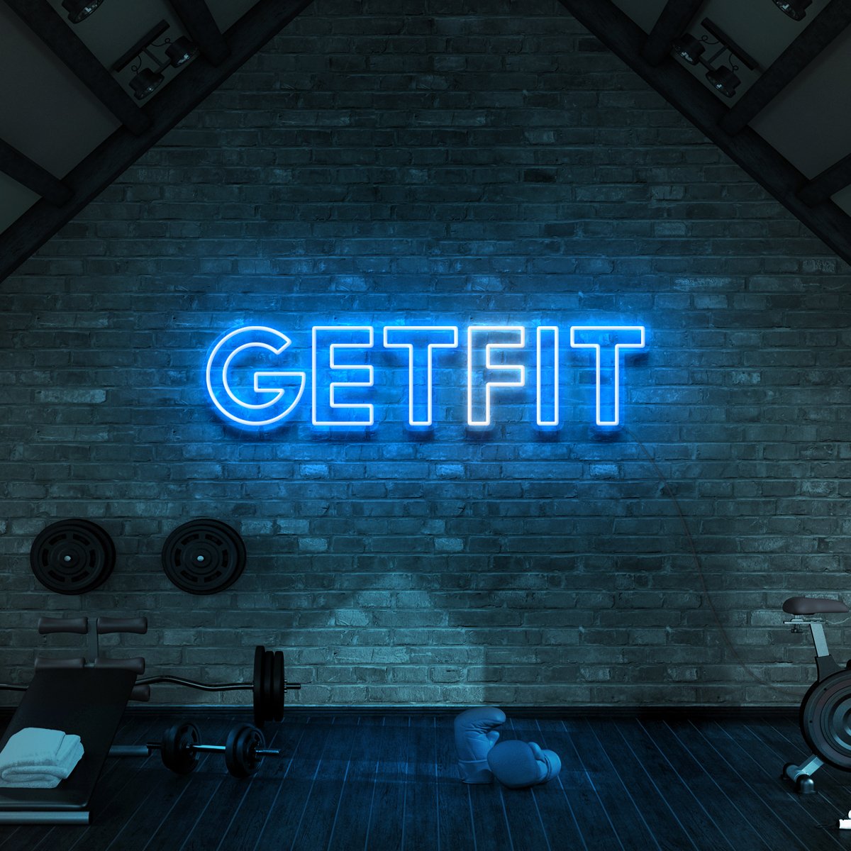 "Get Fit (Get It)" Neon Sign for Gyms & Fitness Studios by Neon Icons