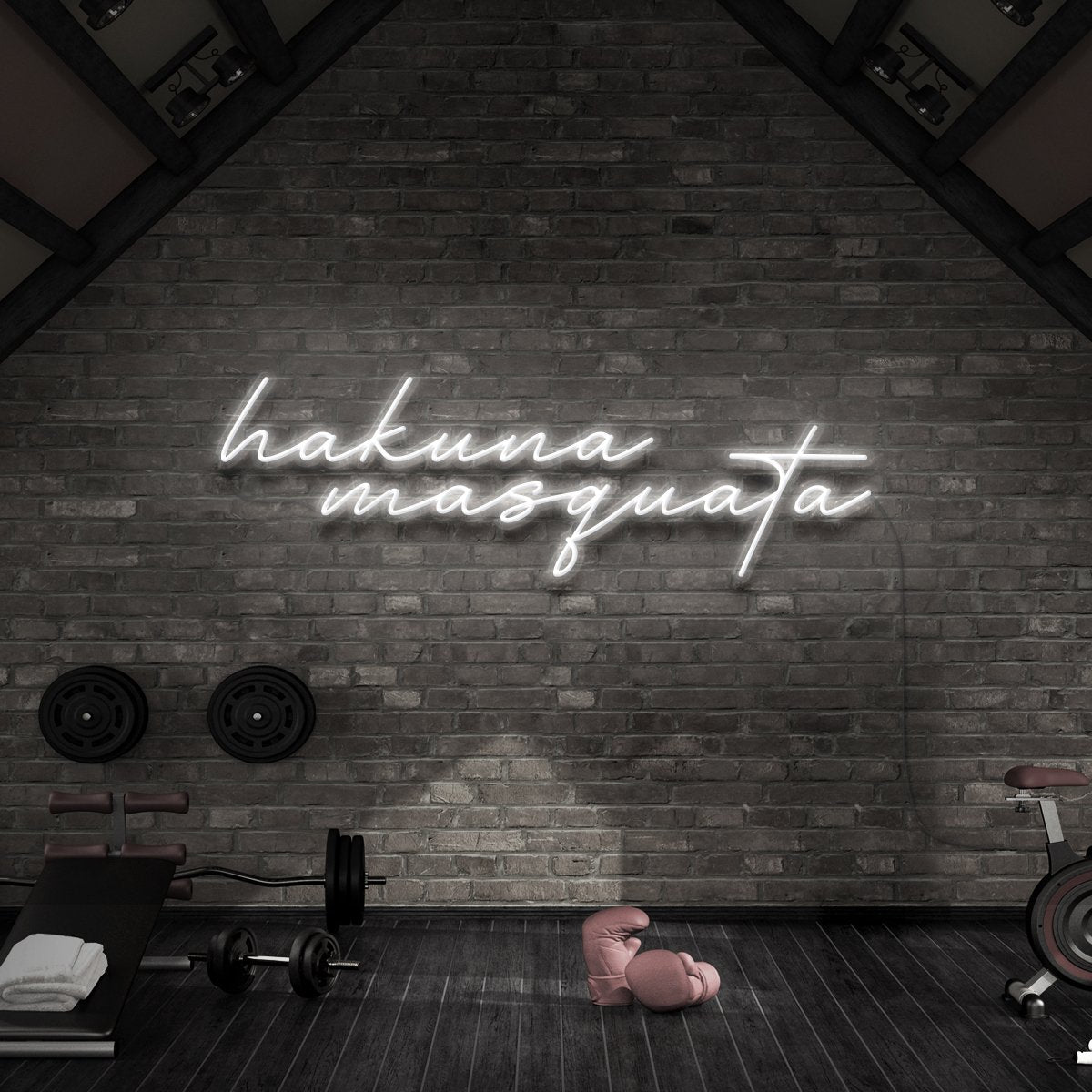 "Hakuna Masquata" Neon Sign for Gyms & Fitness Studios by Neon Icons