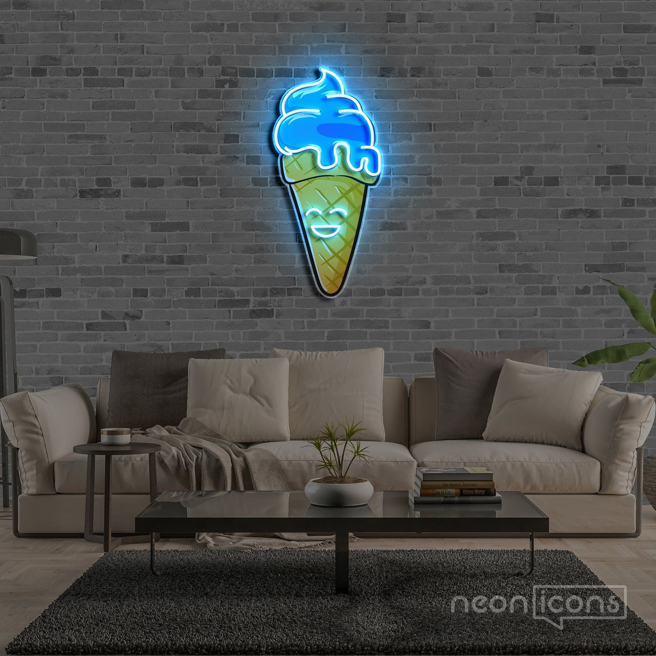 "Happycream Cone V1" Neon x Acrylic Artwork by Neon Icons