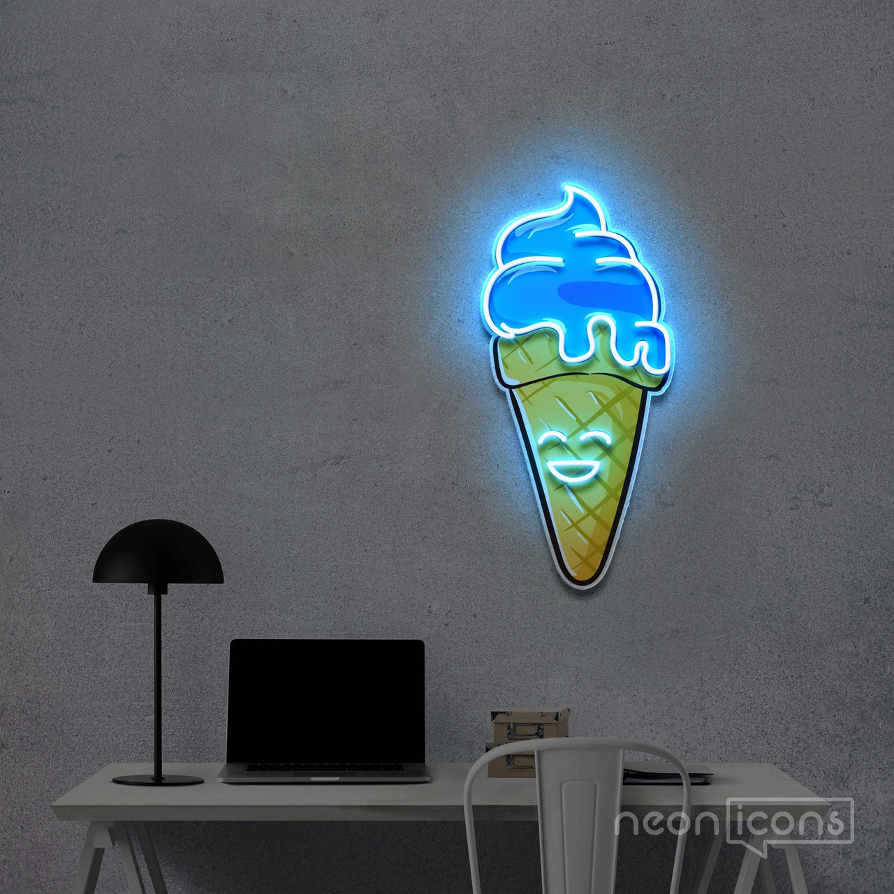 "Happycream Cone V1" Neon x Acrylic Artwork by Neon Icons