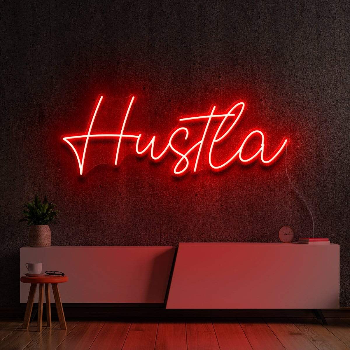 "Hustla" Neon Sign 60cm (2ft) / Red / LED Neon by Neon Icons