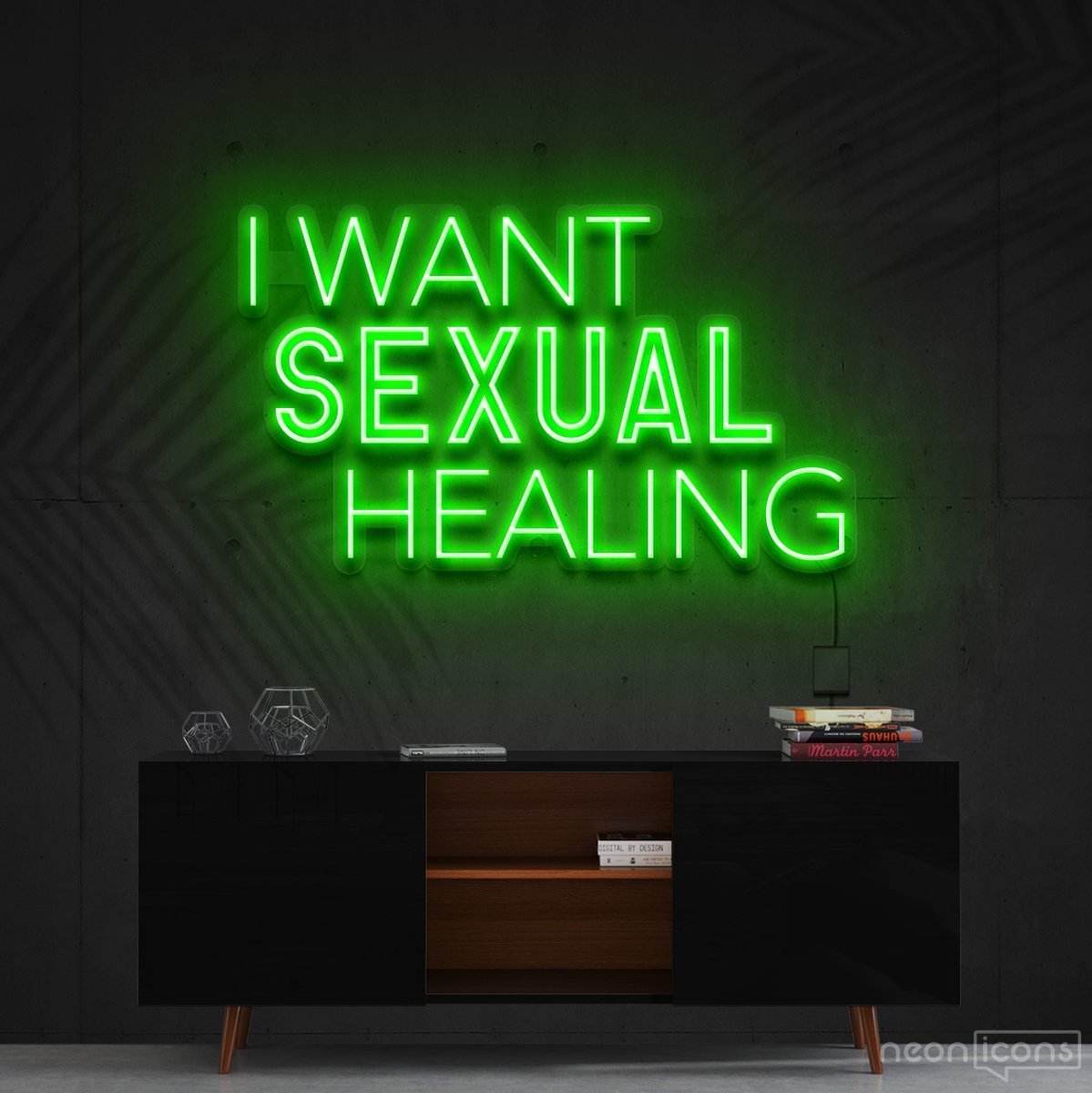"I Want Sexual Healing" Neon Sign 60cm (2ft) / Green / Cut to Shape by Neon Icons