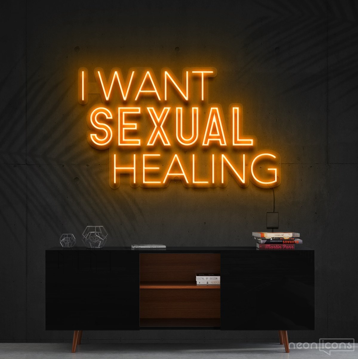 "I Want Sexual Healing" Neon Sign 60cm (2ft) / Orange / Cut to Shape by Neon Icons