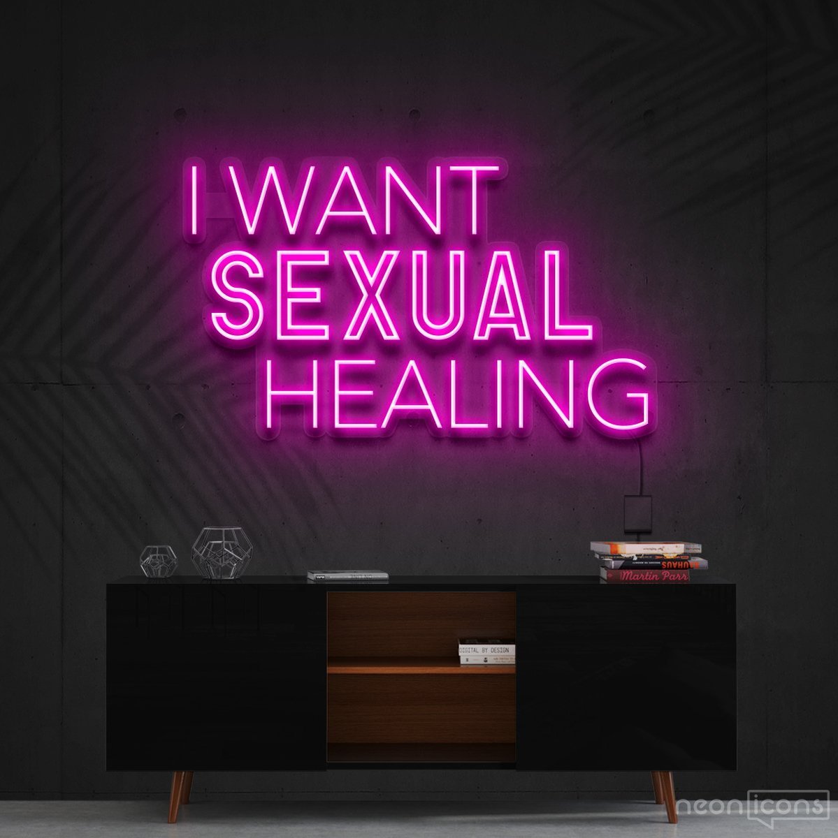 "I Want Sexual Healing" Neon Sign 60cm (2ft) / Pink / Cut to Shape by Neon Icons