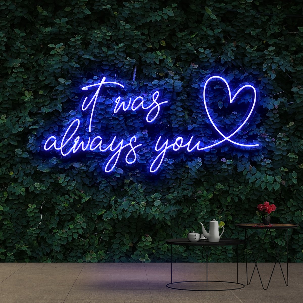 "It Was Always You 2.0" Neon Sign 90cm (3ft) / Blue / Cut to Shape by Neon Icons