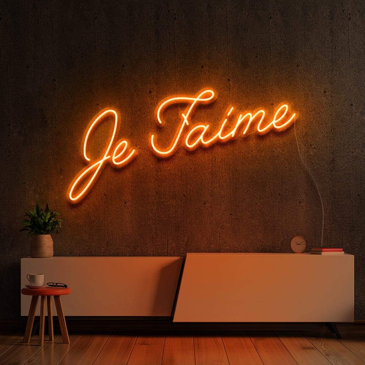 "Je T'aime (I Love You)" Neon Sign 60cm (2ft) / Orange / LED Neon by Neon Icons