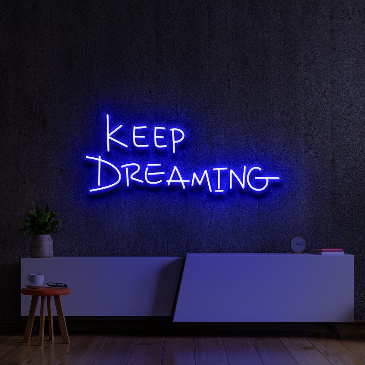 "Keep Dreaming" Neon Sign 60cm (2ft) / Blue / LED Neon by Neon Icons