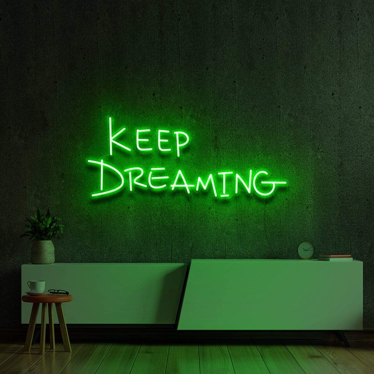 "Keep Dreaming" Neon Sign 60cm (2ft) / Green / LED Neon by Neon Icons