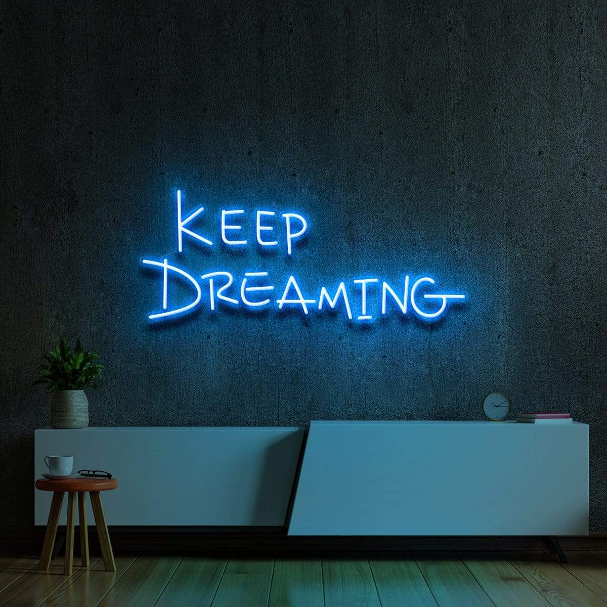 "Keep Dreaming" Neon Sign 60cm (2ft) / Ice Blue / LED Neon by Neon Icons