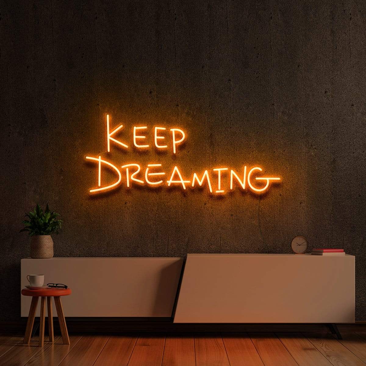 "Keep Dreaming" Neon Sign 60cm (2ft) / Orange / LED Neon by Neon Icons