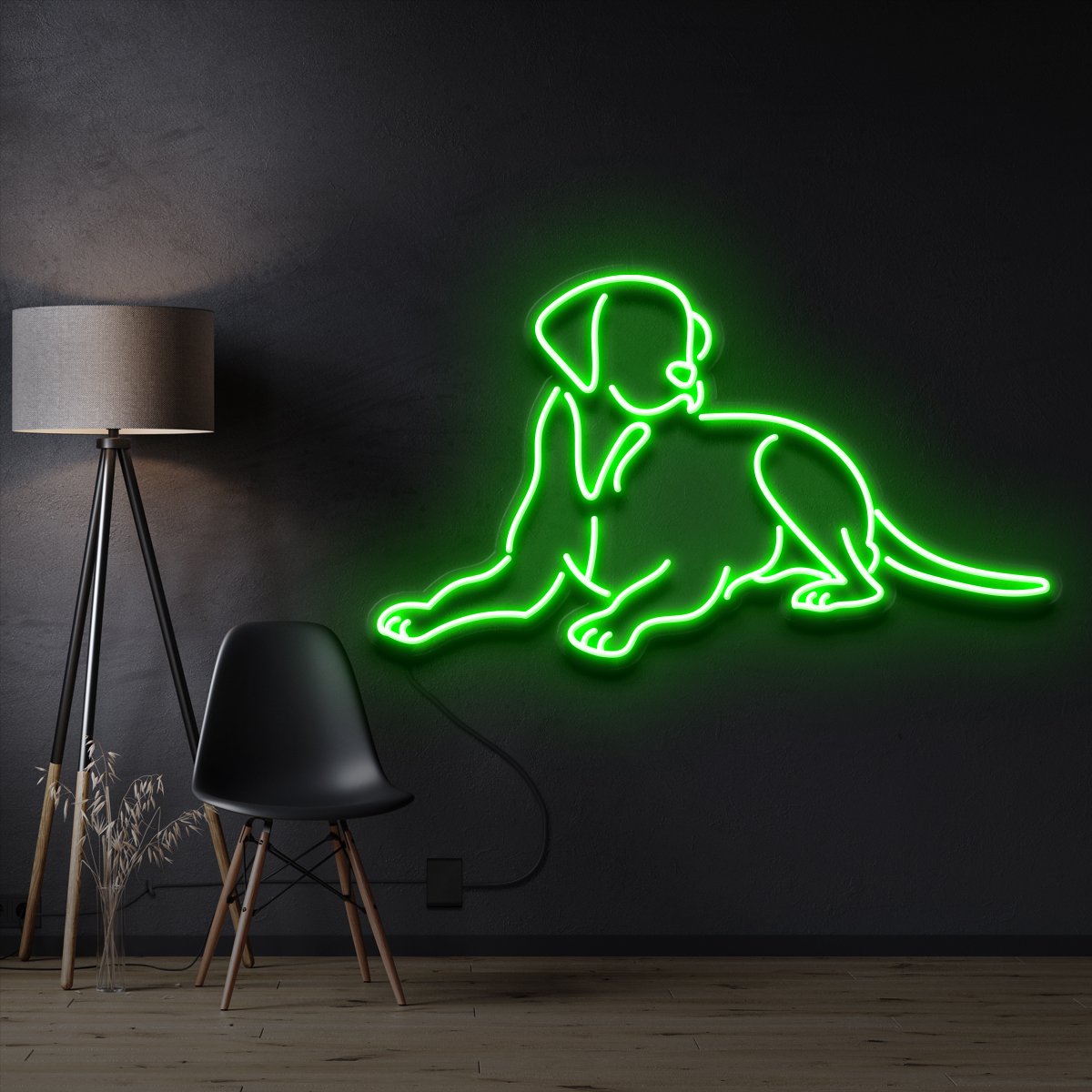 "Labrador retriever" Pet Neon Sign 60cm / Green / Cut to Shape by Neon Icons