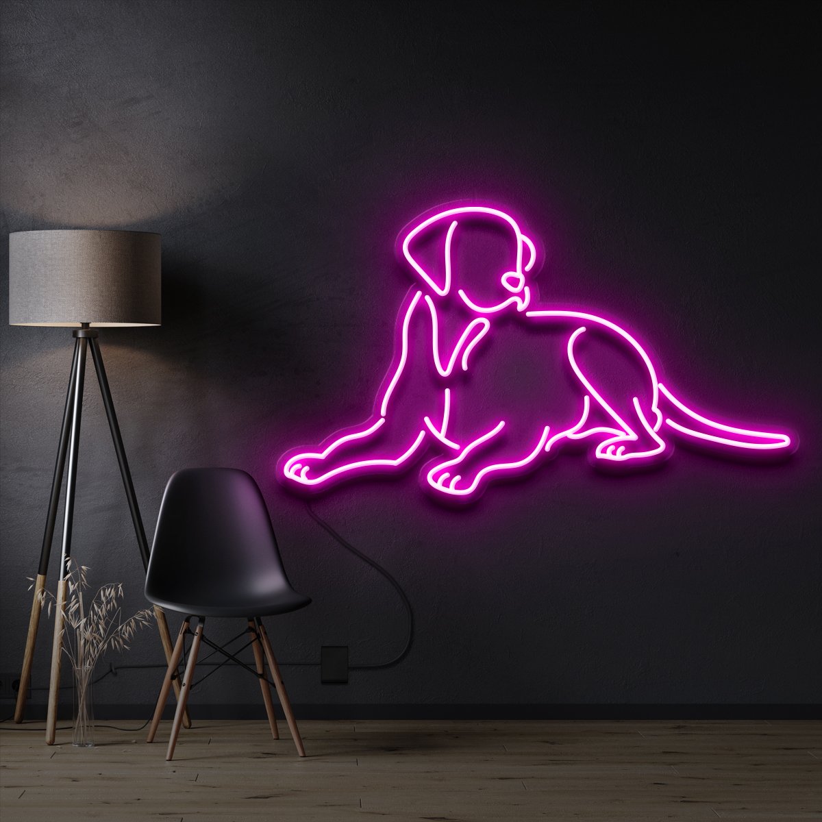 "Labrador retriever" Pet Neon Sign 60cm / Pink / Cut to Shape by Neon Icons