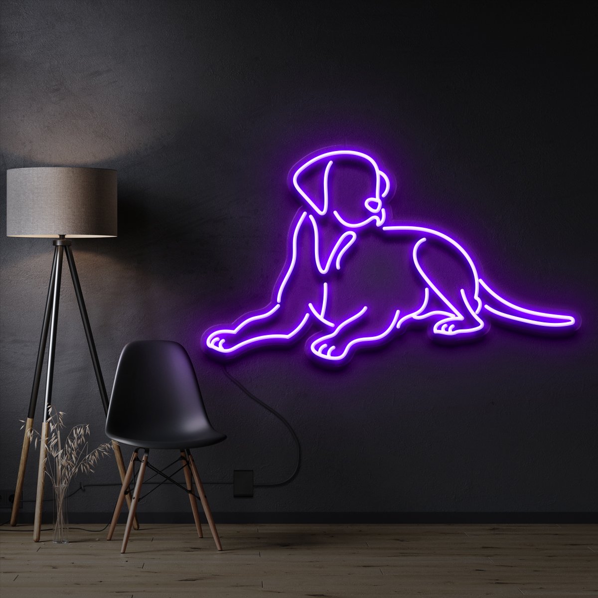 "Labrador retriever" Pet Neon Sign 60cm / Purple / Cut to Shape by Neon Icons