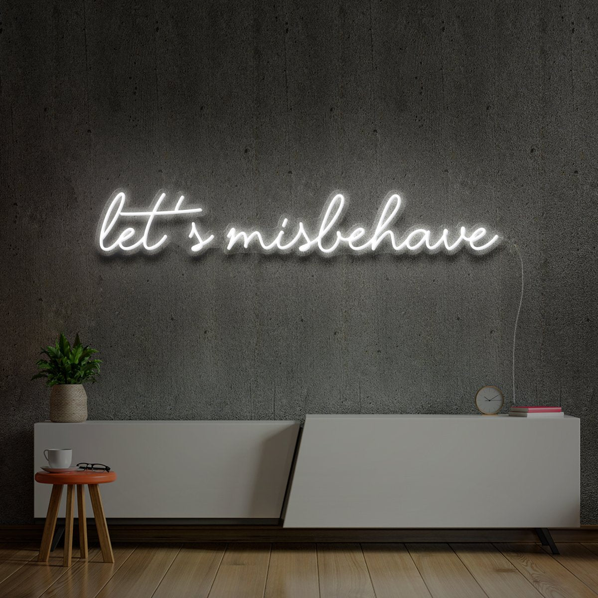 "Let's Misbehave" Neon Sign by Neon Icons