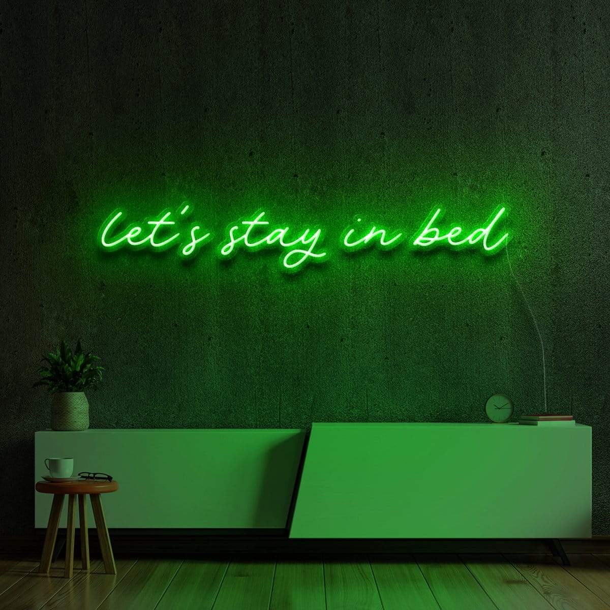 "Let's Stay In Bed" Neon Sign 90cm (3ft) / Green / LED Neon by Neon Icons