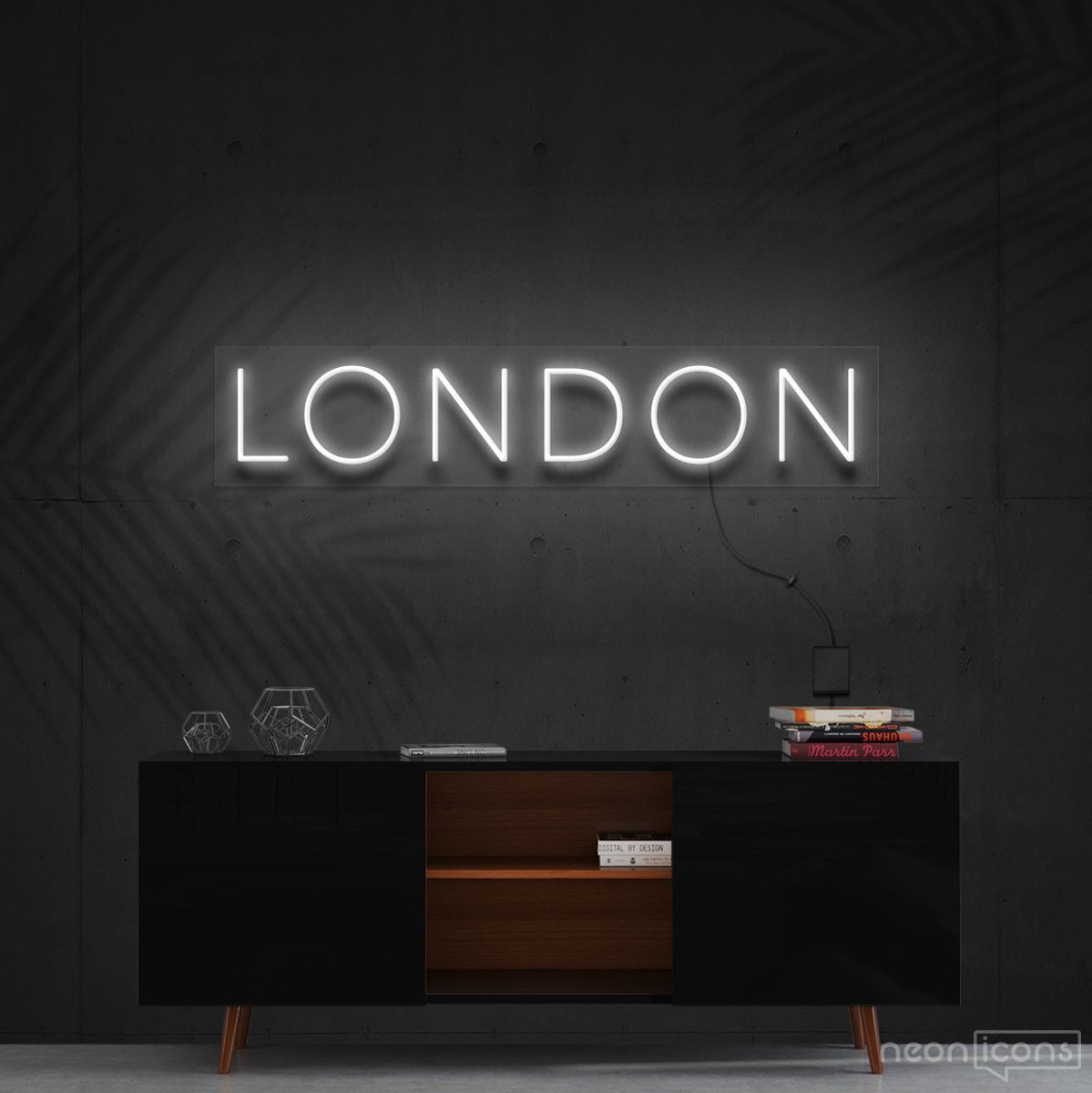 "London" Neon Sign 60cm (2ft) / White / Cut to Shape by Neon Icons