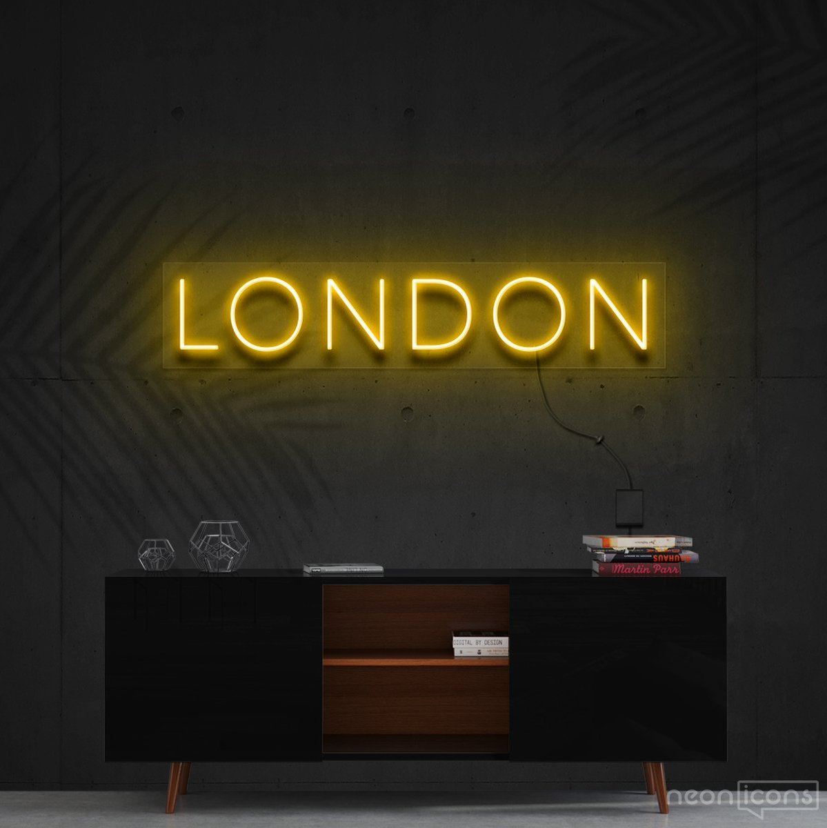 "London" Neon Sign 60cm (2ft) / Yellow / Cut to Shape by Neon Icons