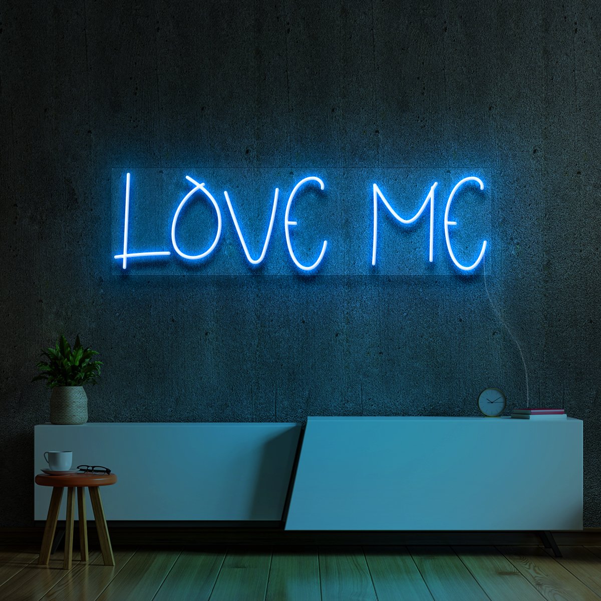 "LOVE ME" Neon Sign 60cm (2ft) / Ice Blue / LED Neon by Neon Icons