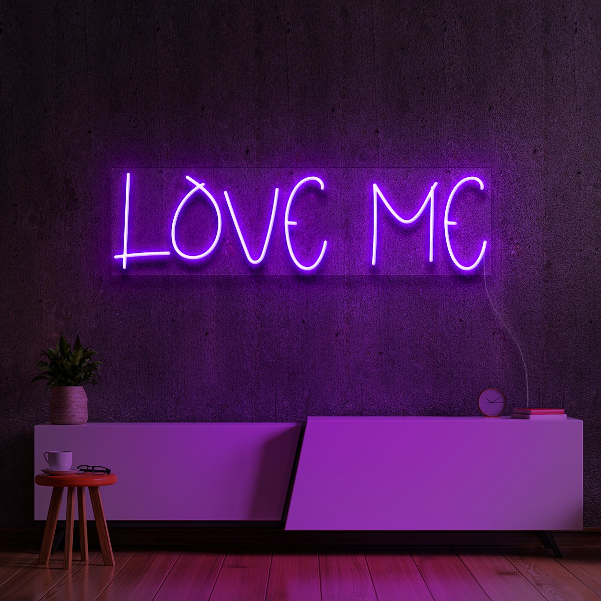 "LOVE ME" Neon Sign 60cm (2ft) / Purple / LED Neon by Neon Icons