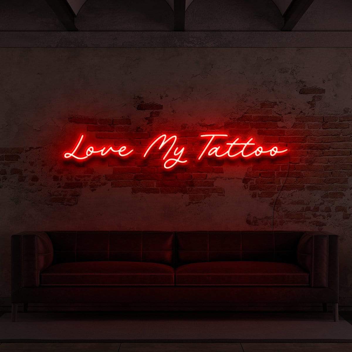 "Love My Tattoo" Neon Sign for Tattoo Parlours 90cm (3ft) / Red / LED Neon by Neon Icons