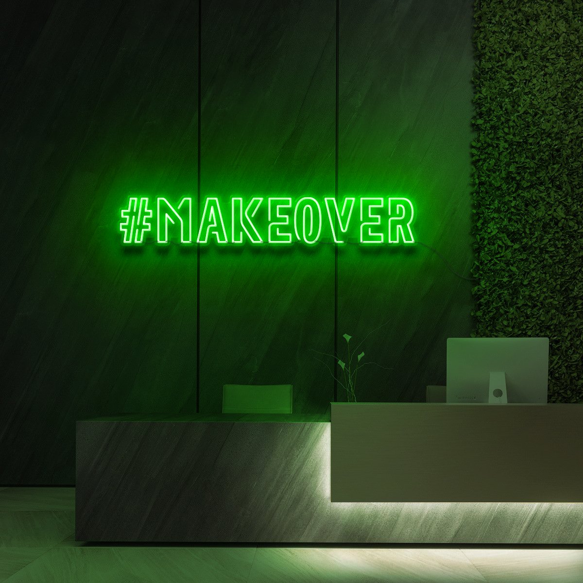 "#Makeover" Neon Sign for Beauty Salons & Cosmetic Studios by Neon Icons