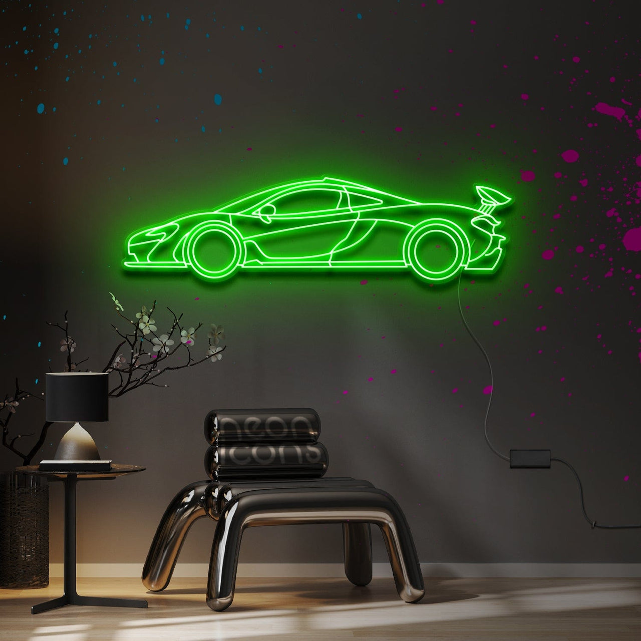 "McLaren P1" Neon Sign 4ft x 1.2ft / Green / LED Neon by Neon Icons