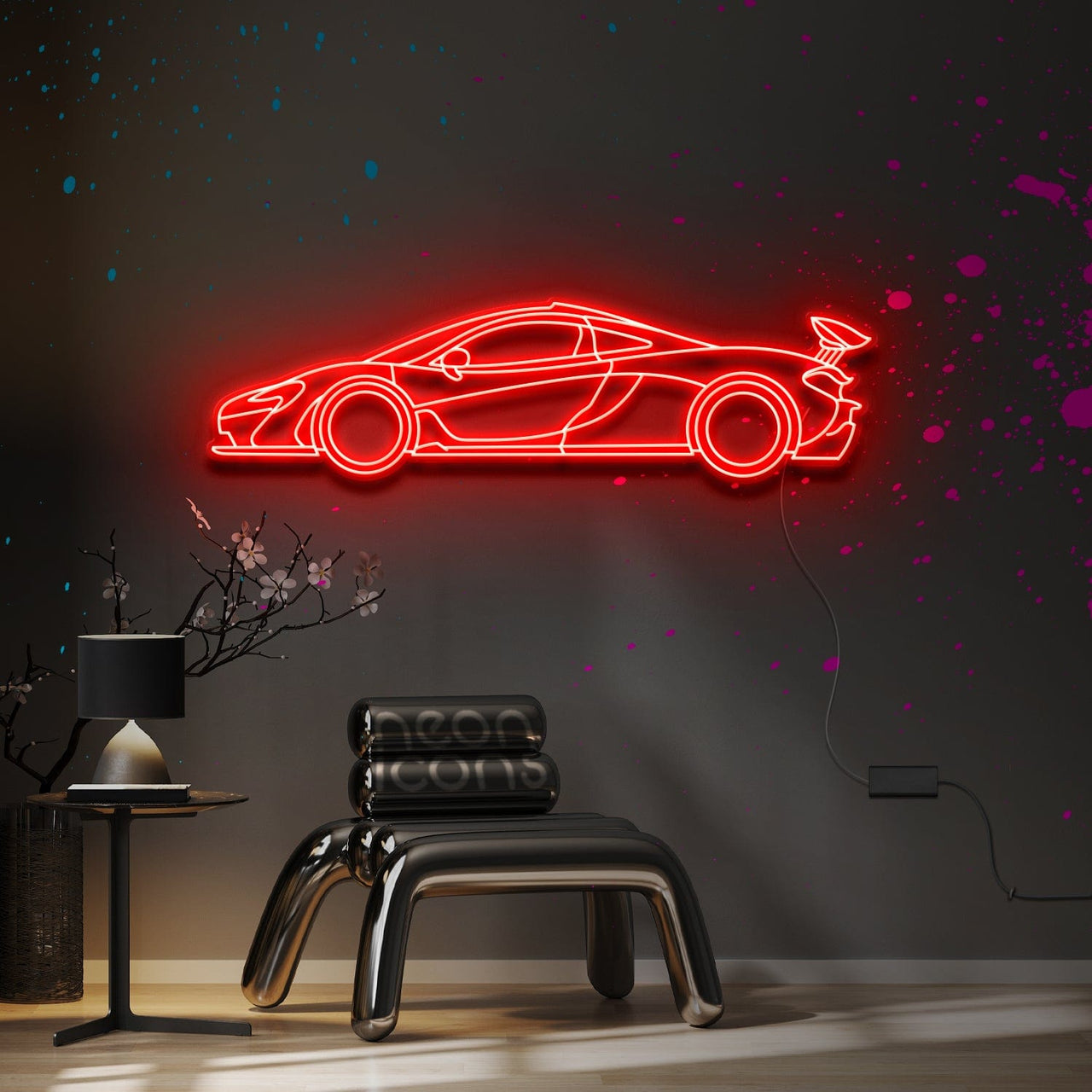 "McLaren P1" Neon Sign 4ft x 1.2ft / Red / LED Neon by Neon Icons