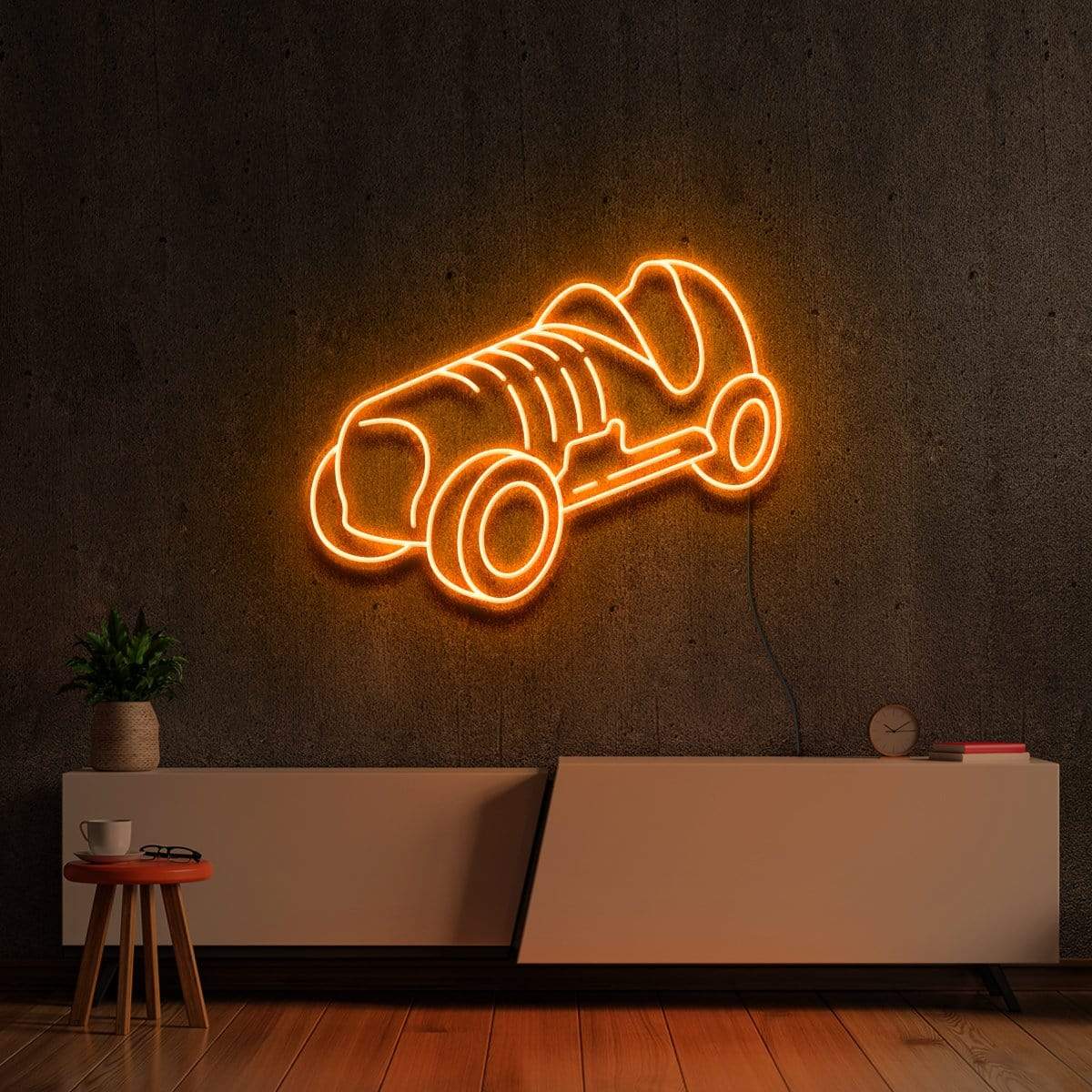 "Monopoly Car" Neon Sign 60cm (2ft) / Orange / LED Neon by Neon Icons