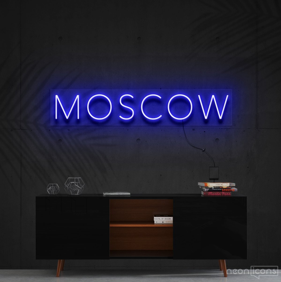 "Moscow" Neon Sign 60cm (2ft) / Blue / Cut to Shape by Neon Icons
