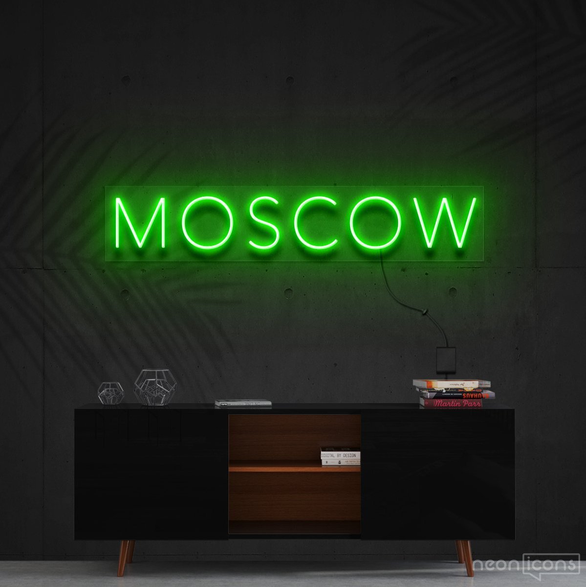 "Moscow" Neon Sign 60cm (2ft) / Green / Cut to Shape by Neon Icons