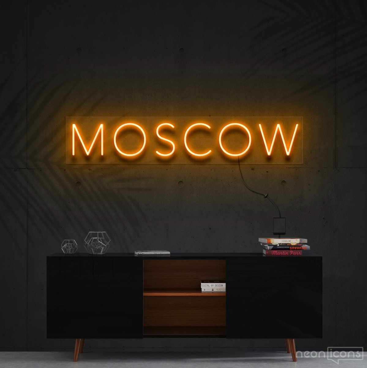 "Moscow" Neon Sign 60cm (2ft) / Orange / Cut to Shape by Neon Icons