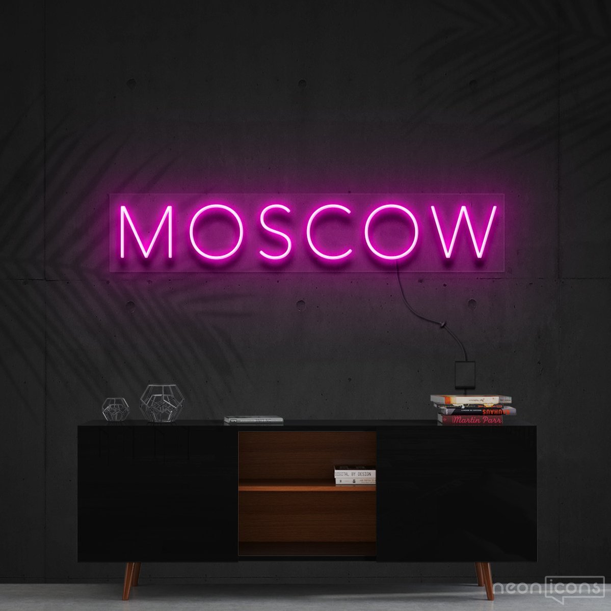 "Moscow" Neon Sign 60cm (2ft) / Pink / Cut to Shape by Neon Icons