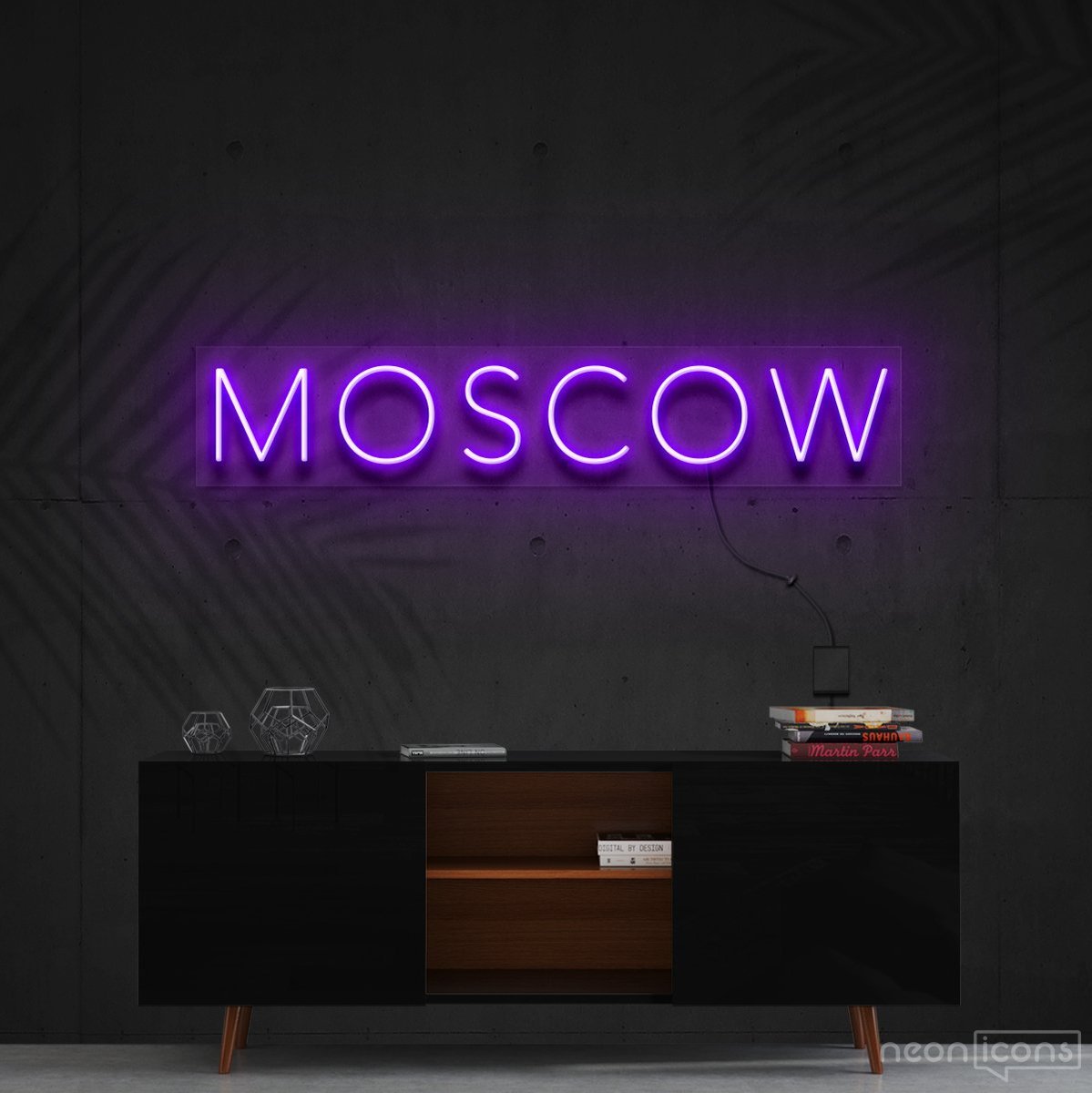 "Moscow" Neon Sign 60cm (2ft) / Purple / Cut to Shape by Neon Icons