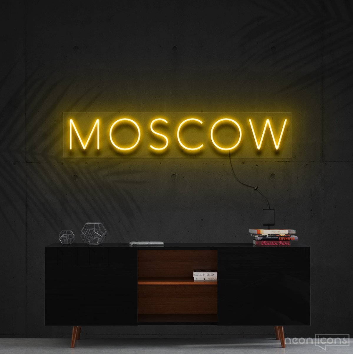"Moscow" Neon Sign 60cm (2ft) / Yellow / Cut to Shape by Neon Icons