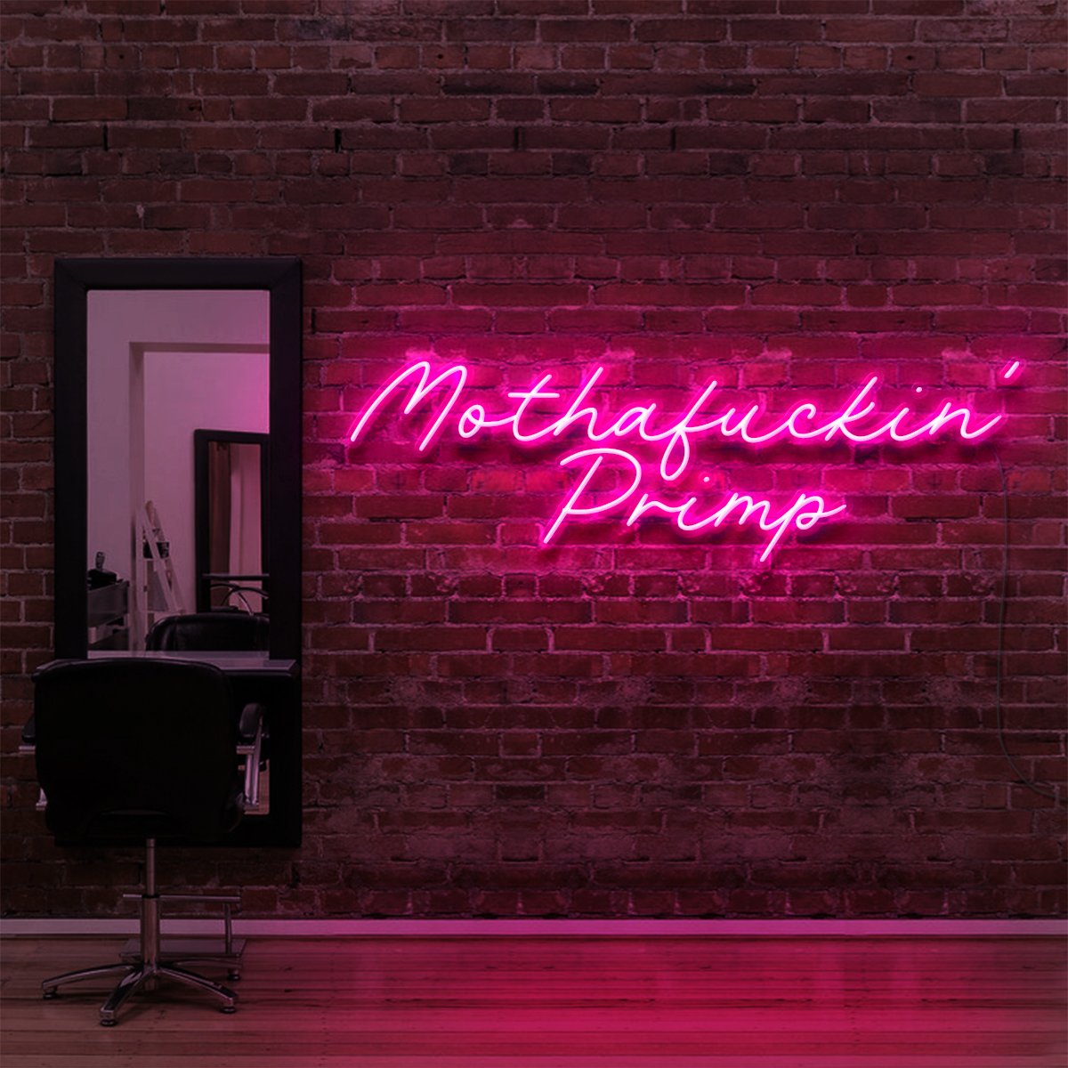 "Mothafuckin' Primp" Neon Sign for Hair Salons & Barbershops by Neon Icons