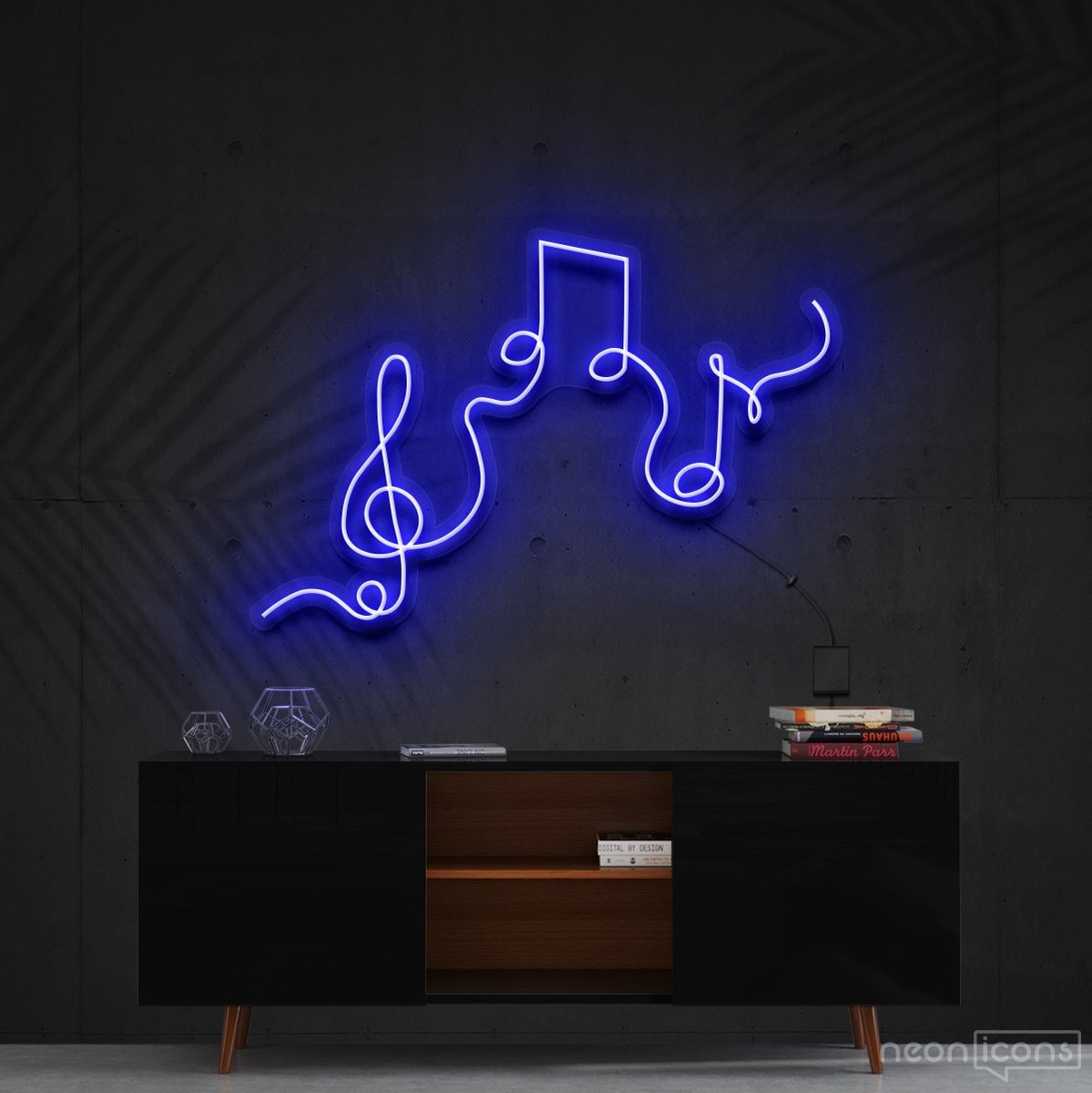 "Musical Flow" Neon Sign 60cm (2ft) / Blue / Cut to Shape by Neon Icons