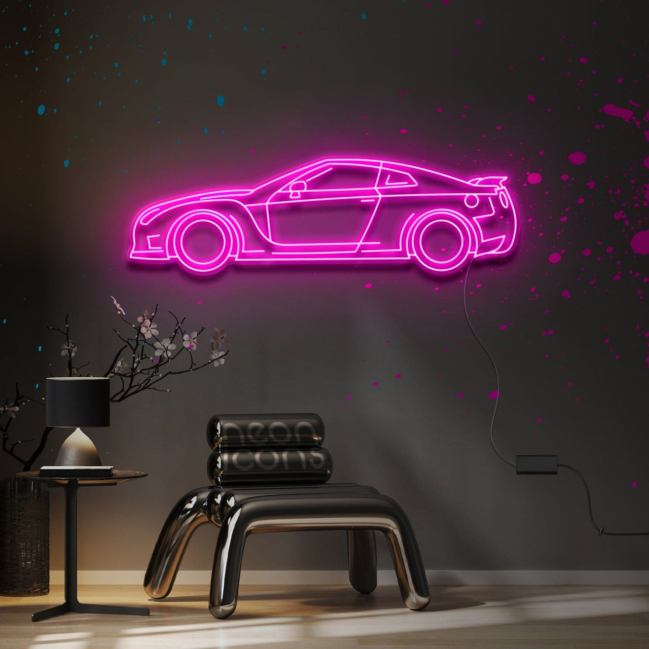 "Nissan R35 GTR" Neon Sign 4ft x 1.3ft / Pink / LED Neon by Neon Icons