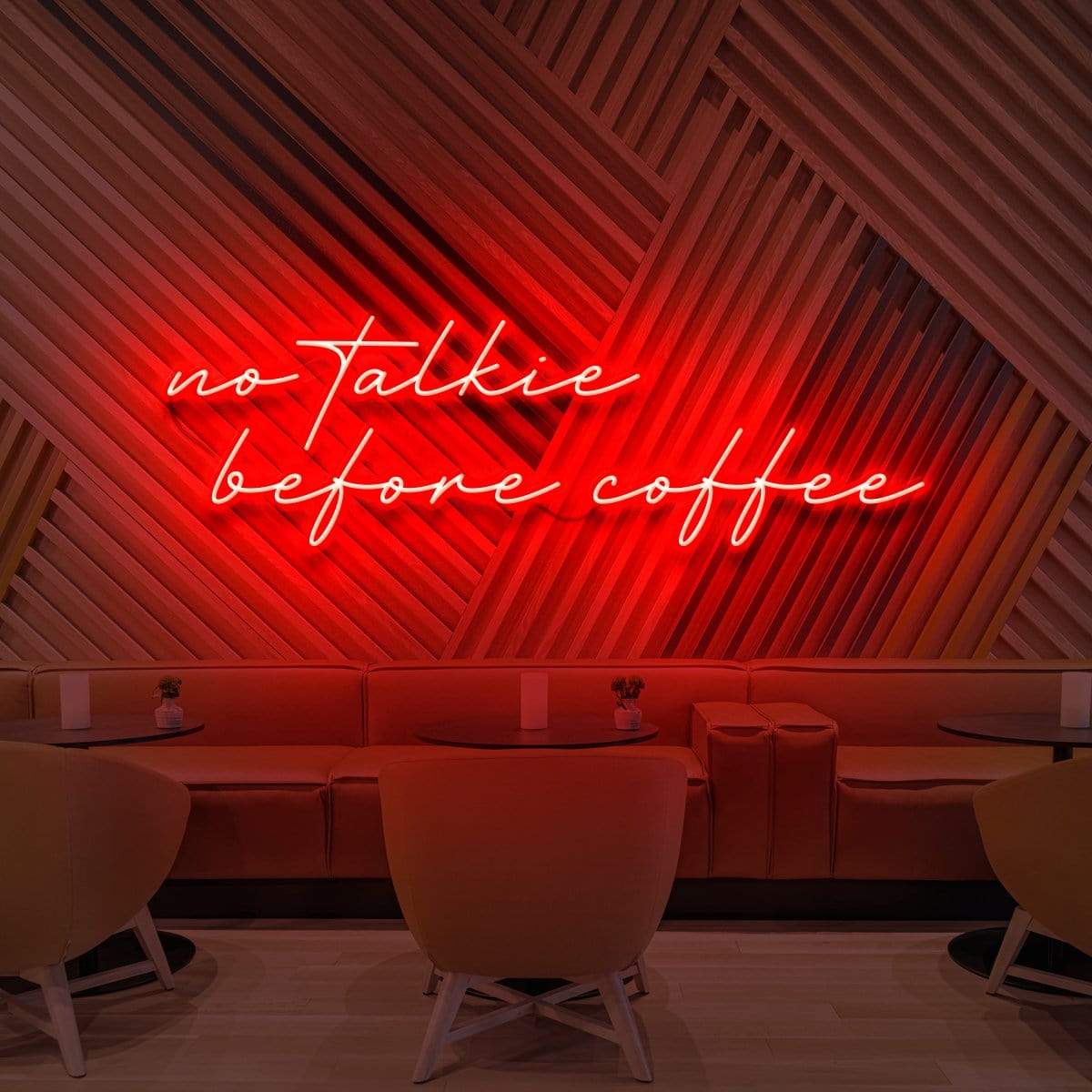 "No Talkie Before Coffee" Neon Sign for Cafés 90cm (3ft) / Red / LED Neon by Neon Icons