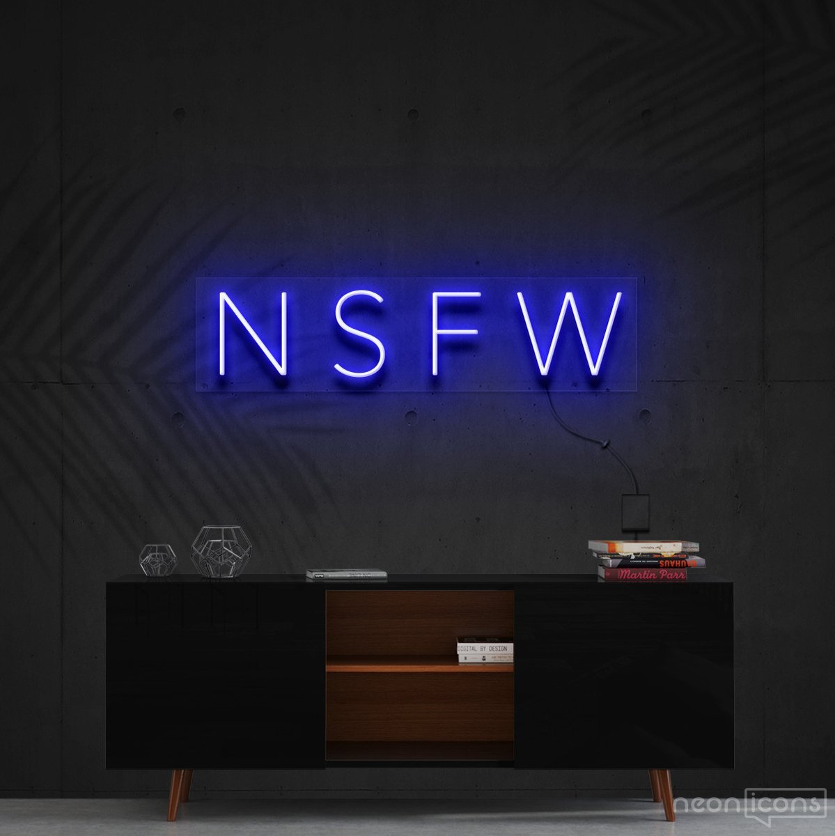 "Not Safe For Work 60cm (2ft) / Blue / Cut to Shape by Neon Icons