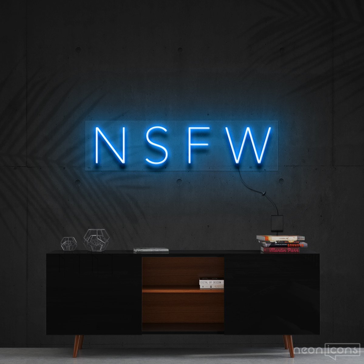 "Not Safe For Work 60cm (2ft) / Ice Blue / Cut to Shape by Neon Icons
