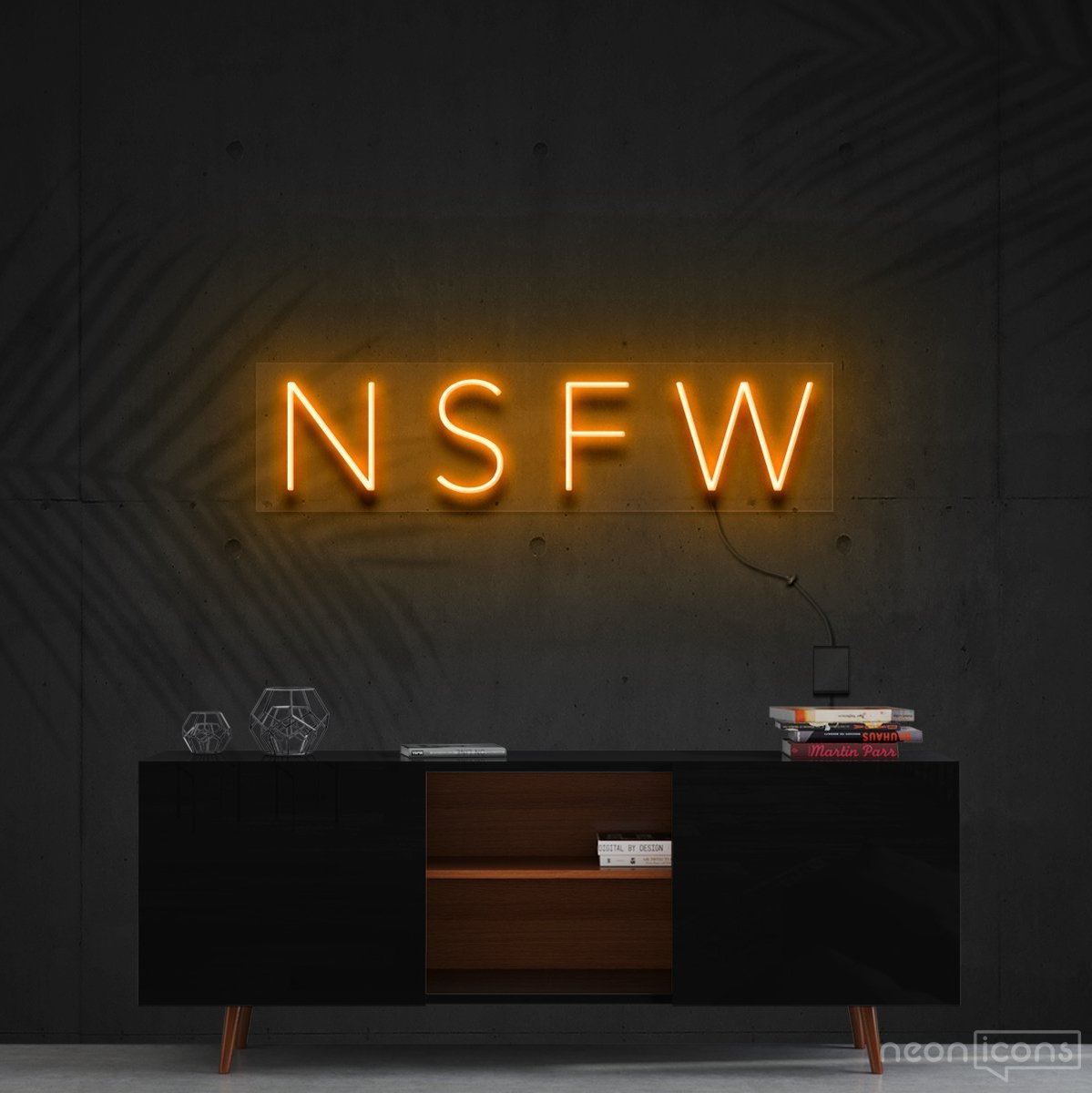 "Not Safe For Work 60cm (2ft) / Orange / Cut to Shape by Neon Icons