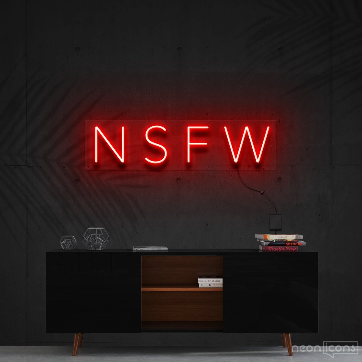 "Not Safe For Work 60cm (2ft) / Red / Cut to Shape by Neon Icons